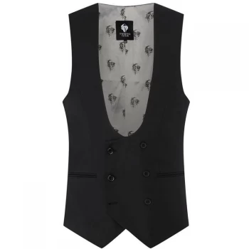 Image of Twisted Tailor Plain Waistcoat - Black