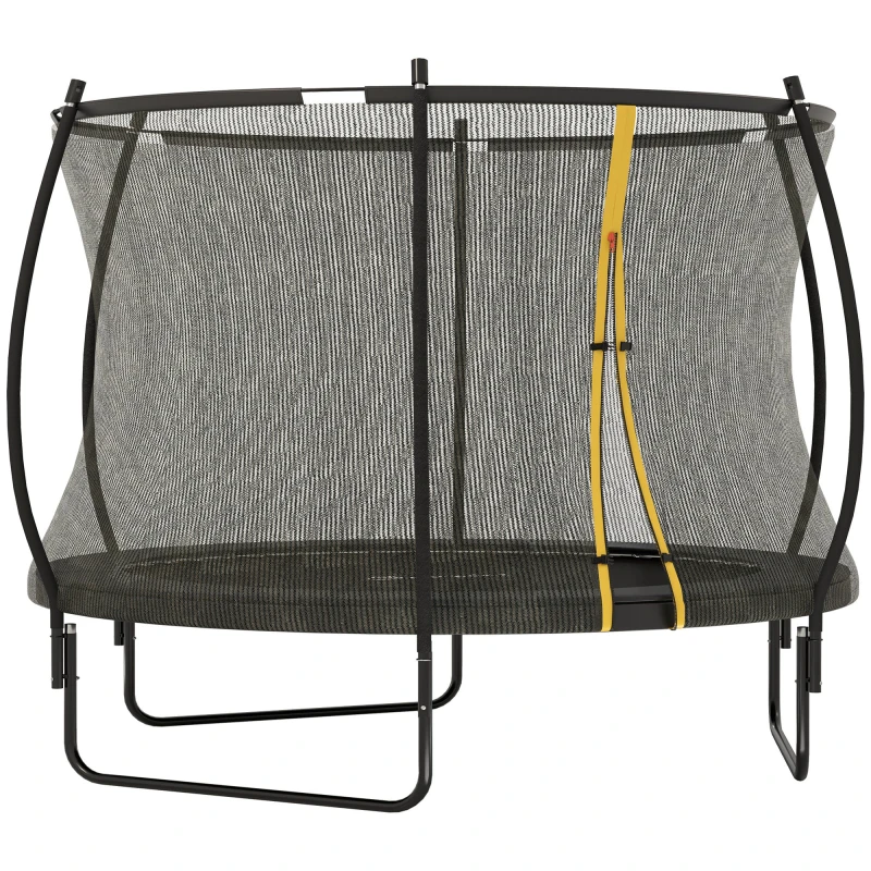 Image of SPORTNOW 10ft Trampoline with Enclosure Net and Spring Cover, Black Black
