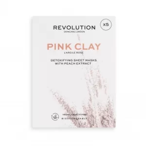 image of Revolution Skincare Biodegradable Detoxifying Pink Clay Sheet Mask Set