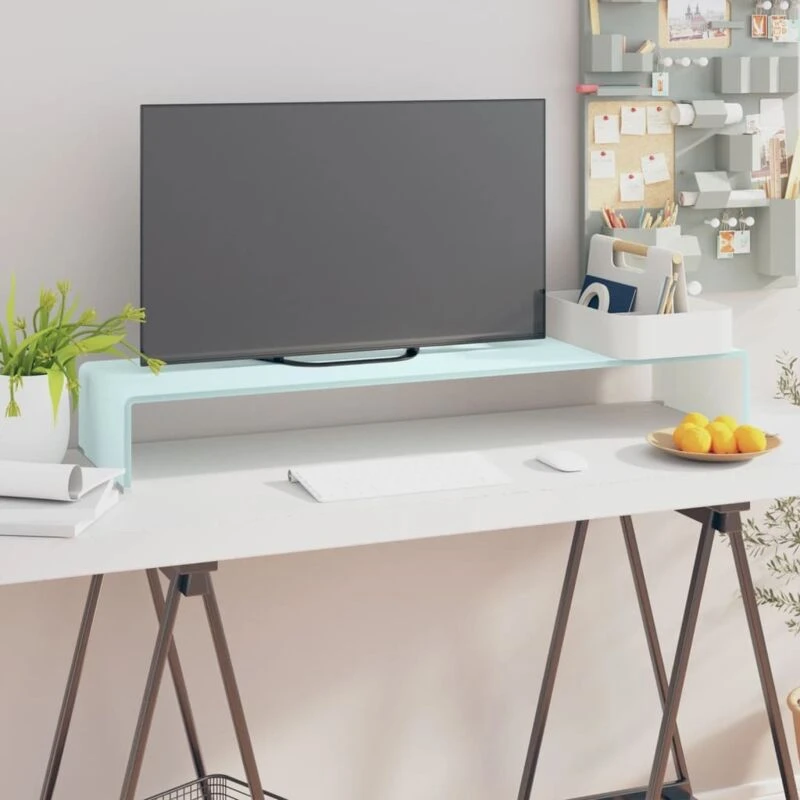 Image of VIDAXL TV Stand/Monitor Riser Glass Green 100x30x13cm Vidaxl 8718475530183