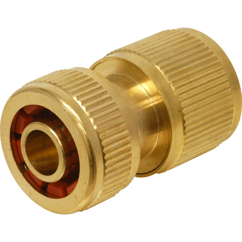 Image of Sirius Brass Water Stop Hose Pipe Connector 1/2" / 12.5mm Pack of 1