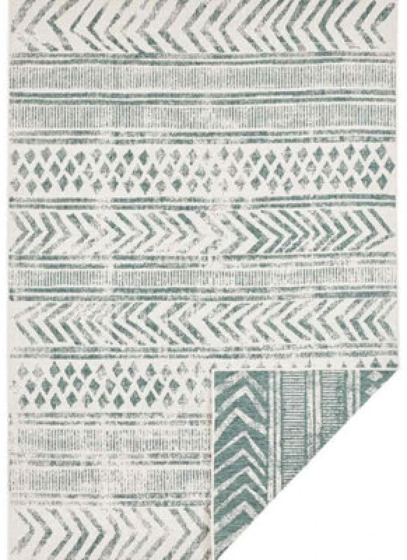 Image of The Rugs Reversible Geometric Indoor Outdoor Flatweave Rug Polypropylene In Green