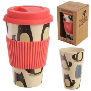 Image of Cat Design Bambootique Eco Friendly Travel Cup