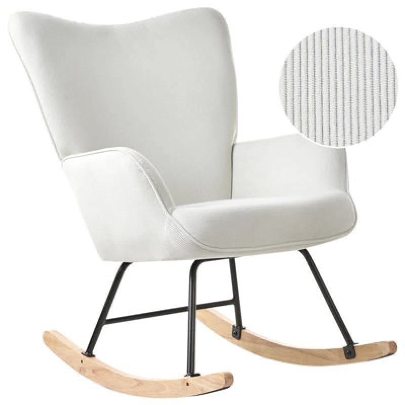 Image of Beliani Rocking Chair Arset Corduroy Off-White