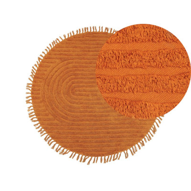 Image of Beliani Rug Halfeti Orange 140 Cm Cotton