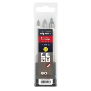 Image of Alpen Keramo extreme Box 0000300003100 Glass drill bit set 6 mm, 8 mm, 10 mm Cylinder shank