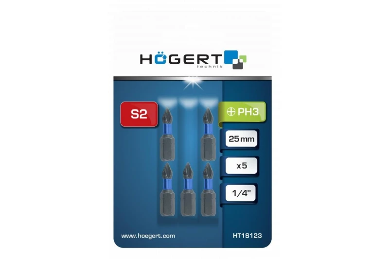 Image of Hogert Technik HT1S123 Screwdriver Bit Tool Steel Tool Steel Screwdriver Bit (5514)