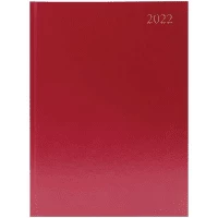 image of Condiary A4 2 Pages Per Day Desk Diary 2022 - Burgundy