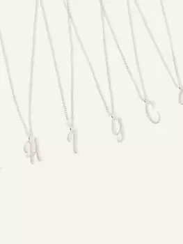 Image of Accessorize Sterling Silver Plated Initial Pendant, Silver, Size B, Women