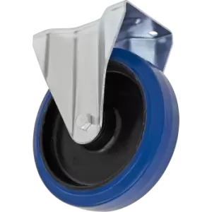 image of Sealey Heavy-Duty Blue Elastic Rubber Fixed Castor Wheel 160mm