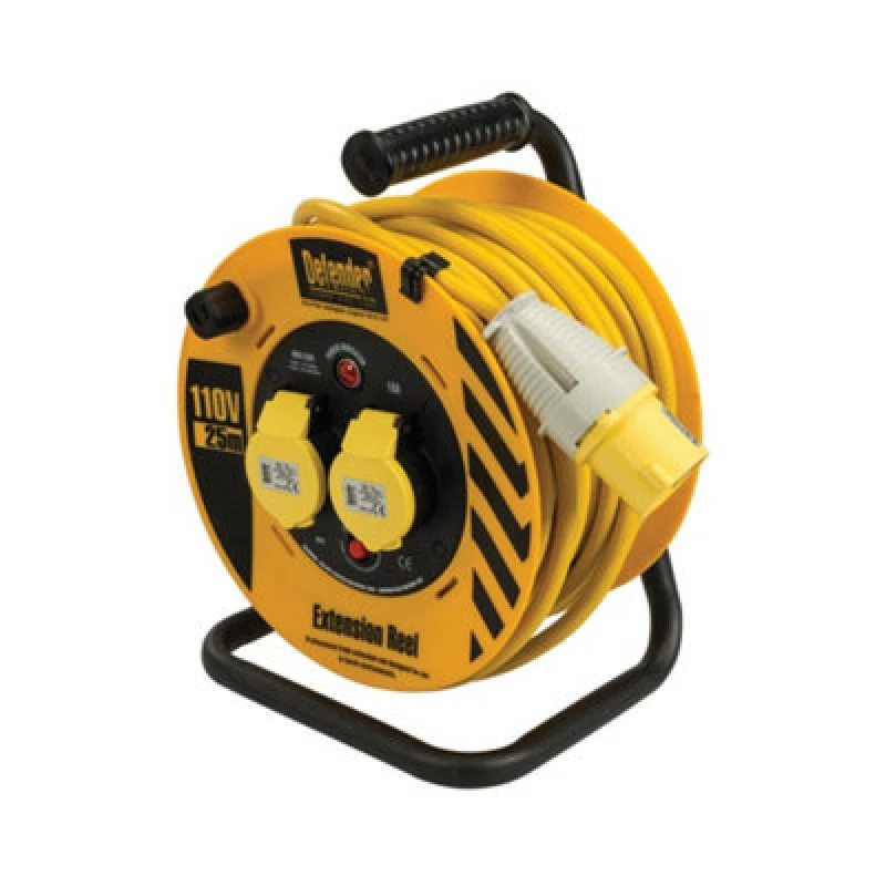 Image of Defender Cable Reel 2.5mm2 2-Way 16A 25m - 110V E86455
