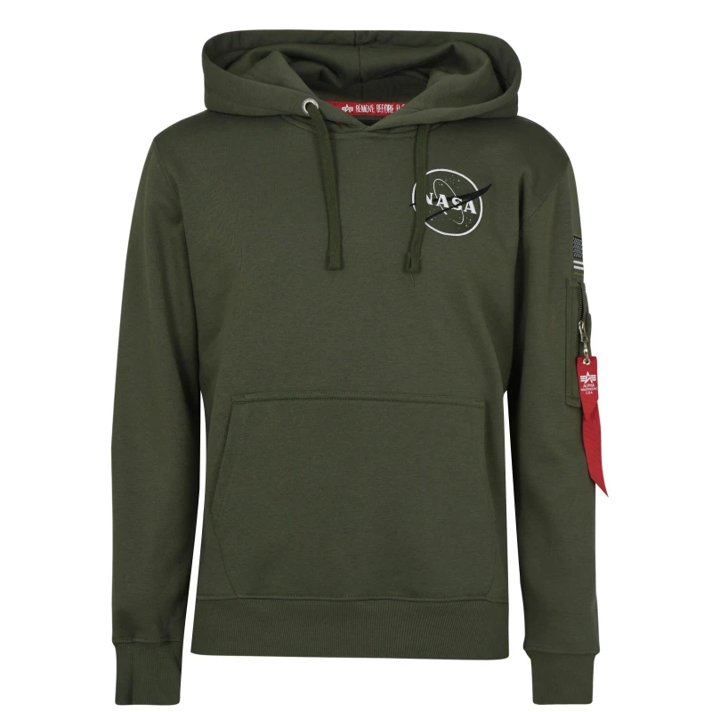 Image of Alpha Industries Space Shuttle Hoody Dark Olive 142 male Small