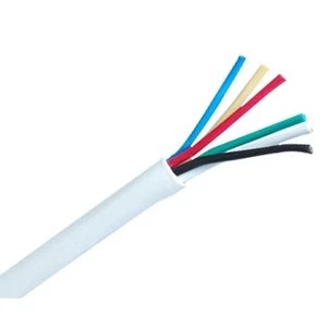 Image of Zexum 3 Pair 6 Core Round White Burglar Alarm Cable - 1 Meter
