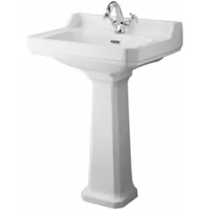 Image of Hudson Reed Richmond Basin with Full Pedestal 595mm Wide - 1 Tap Hole