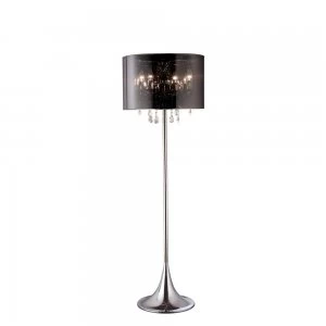 Floor Lamp with Chrome Shade 4 Light Polished Chrome, Crystal