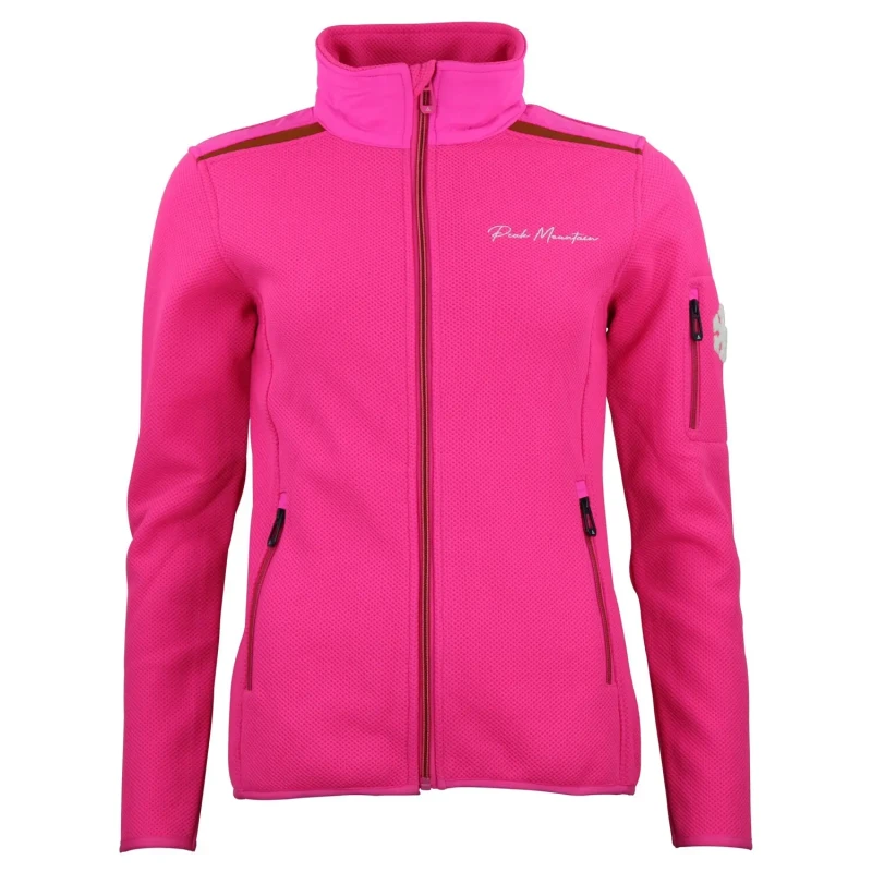Image of Womens zipped fleece Peak Mountain 490G Rose Female L