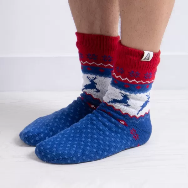 image of totes Sherpa Lined Fair Isle Slipper Socks MultiColoured