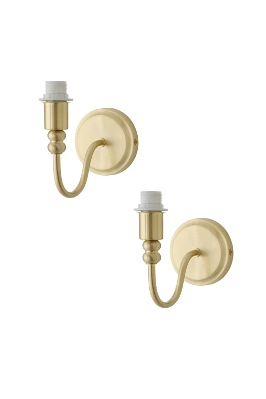 Image of ValueLights Binky Pair of Rechargeable LED Bulb Wall Light Bases in Gold Gold Unisex