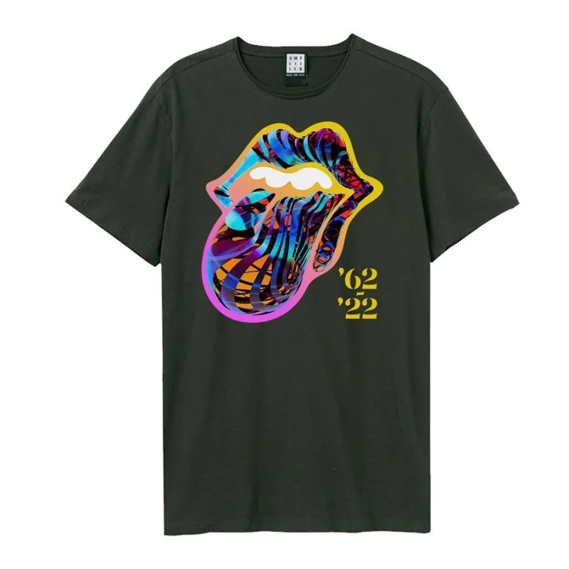 Image of Amplified Amplified Men Sixty Tongue The Rolling Stones T-Shirt in Charcoal Size: X-Small Charcoal XS Male 5063238007956