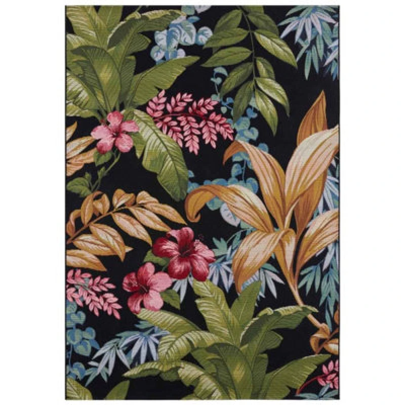 Image of The Rugs Flair Indoor Outdoor Rug And Runner Tropical Floral Flatweave Rug In Multi