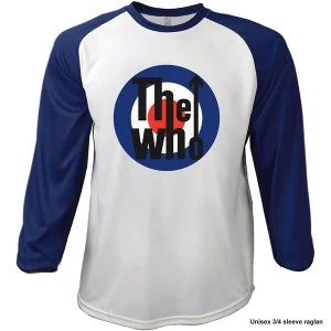 Image of The Who - 1969 Pinball Wizard Mens Large Raglan T-Shirt - Navy Blue / White