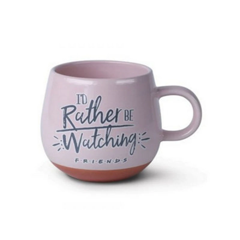 Image of Friends I'd Rather Be Watching Round Mug Pink unisex