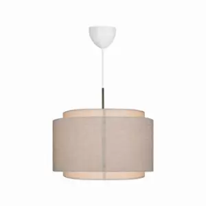 Image of Takai Cylindrical Pendant Ceiling Light Beige E27
