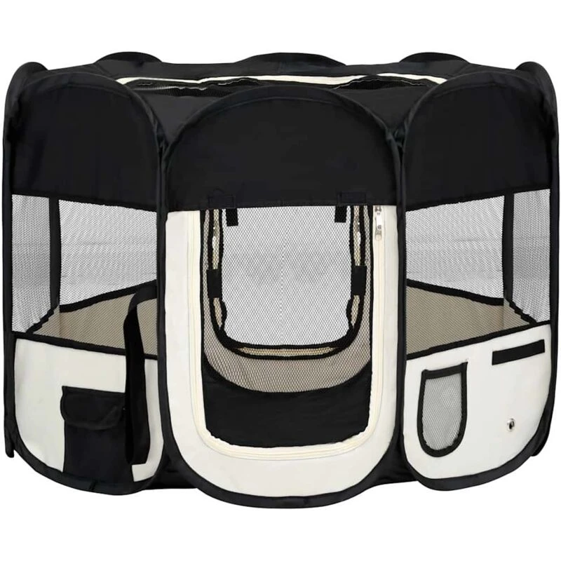 Image of VIDAXL Vidaxl - Foldable Dog Playpen with Carrying Bag Black 90x90x58cm 8720286204825