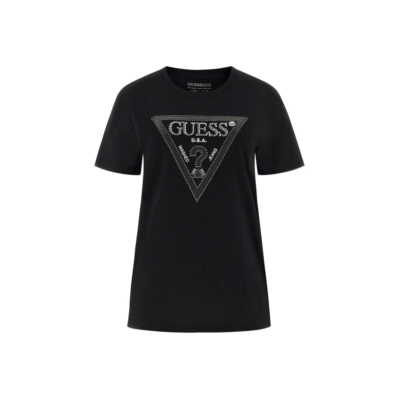 Image of Guess Womens T-Shirt Guess Krystal Python Noir Female S