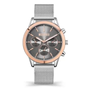 Missguided Silver Mesh Strap Watch with Grey Dial