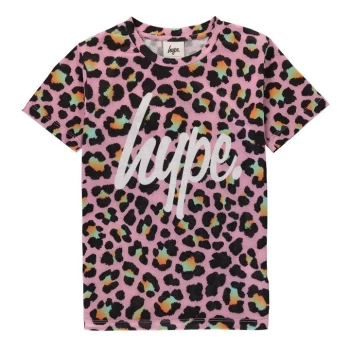 image of Hype Pink Disco Leopard Kids T-Shirt - Multi