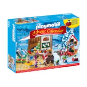 image of Playmobil Advent Calendar 'Santa's Workshop' with Electronic Lantern (9264)