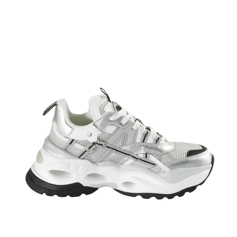 Image of Buffalo Womens Trainers Buffalo Triplet Hollow - Vegan Nappa/mesh Blanc Female 38