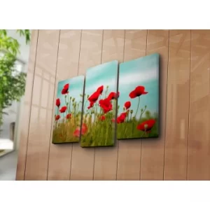 Image of 3NATPAT-9 Multicolor Decorative Canvas Painting (3 Pieces)