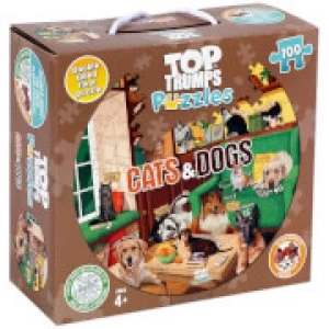 image of 100 Piece Jigsaw Puzzle - Top Trumps Cats & Dogs Edition