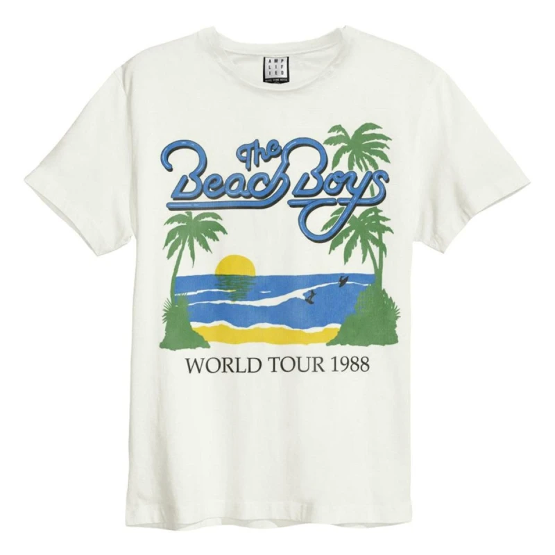 Image of Amplified Amplified Men 1988 Tour The Beach T-Shirt in White Size: 3X-Large White XXXL Male 5063806466772