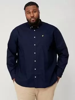 Image of Lyle & Scott Big & Tall Regular Fit Light Weight Oxford Shirt - Navy, Size 2XL, Men