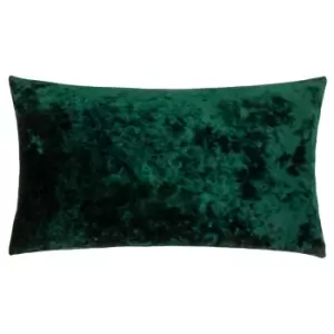 Image of Verona Crushed Velvet Rectangular Cushion Emerald, Emerald / 40 x 60cm / Polyester Filled