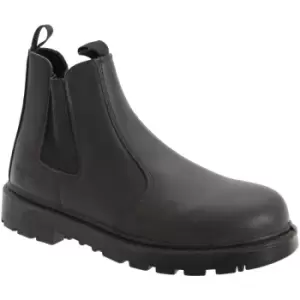 Image of Grafters Mens Grinder Safety Twin Gusset Leather Dealer Boots (10 UK) (Black) - Black