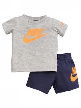 Image of Nike Sportswear Infant Boys Tee and French Terry Shorts Set - Navy, Size 24 Months