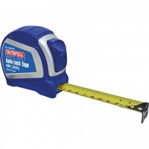 image of Faithfull Auto-Lock Tape Measure Imperial & Metric 26ft / 8m 25mm