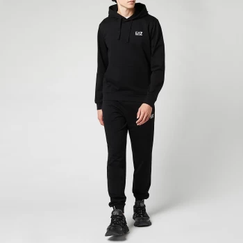 image of EA7 Mens Core ID Popover Hoodie - Black - M