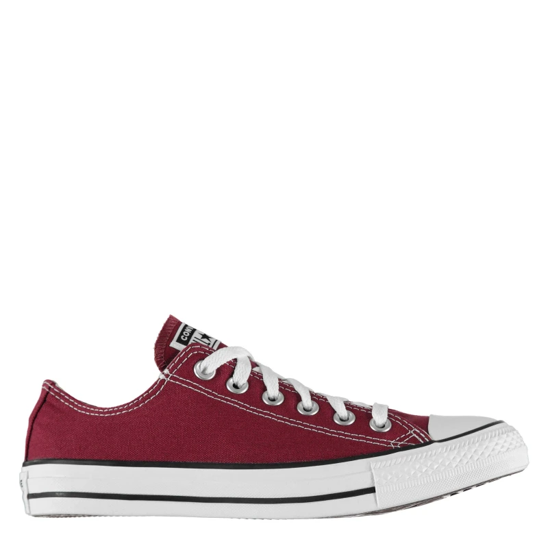 Image of Converse all star ox trainers in burgundy Burgundy UK 9 (EU 42½)
