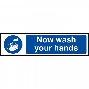 image of Scan Now Wash Your Hands Sign 200mm 50mm Standard