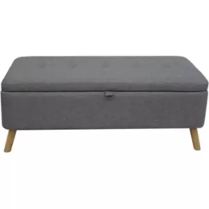 image of Harper Ottoman Storage Seat - Grey Linen - Grey