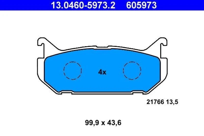 Image of ATE 13.0460-5973.2 Brake pad set excl. wear warning contact Brake Pad Set,disc brake (402)