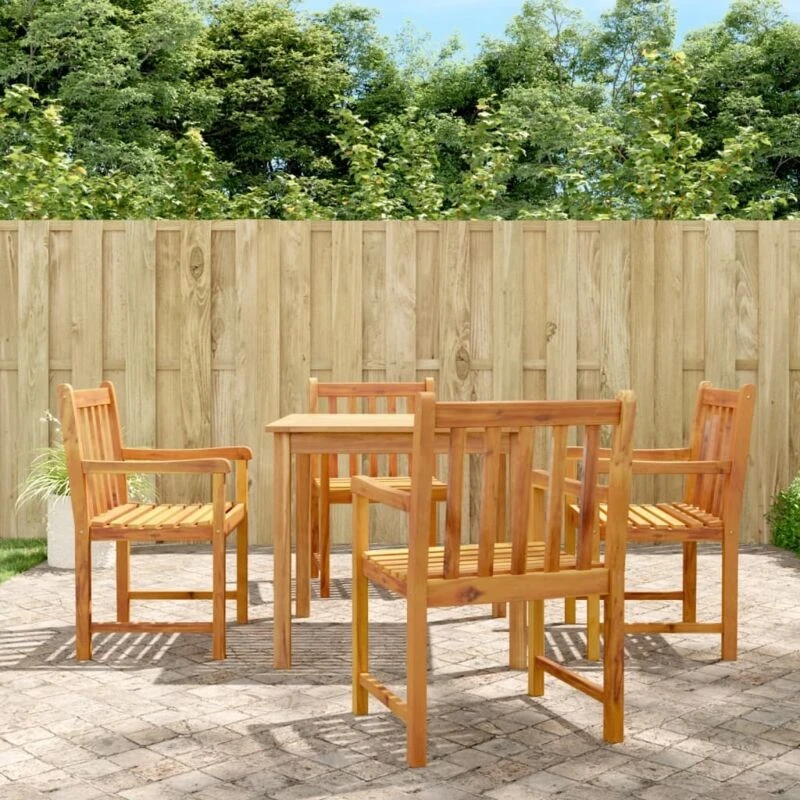 Image of vidaXL Garden Chairs 4 pcs 56x55.5x90cm Solid Wood Acacia, Brown 3206272