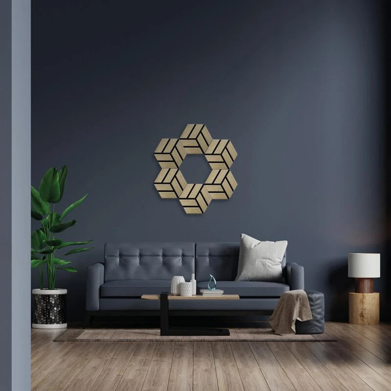 Image of Kraus Kraus Acoustic Pale Oak Hex Wall Panel