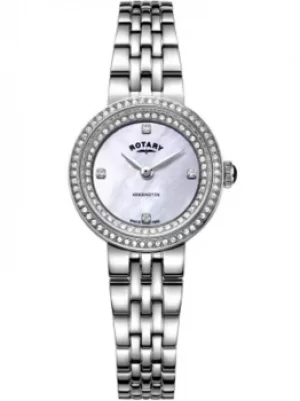 Image of Rotary Ladies Kensington Mother Of Pearl Crystal Watch LB05370/41