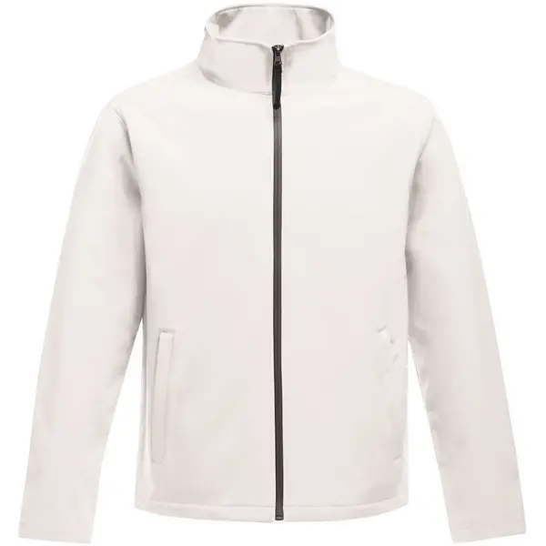Image of Regatta Mens Ablaze Printable Softshell Workwear Jacket M - Chest 39-40' (99-101.5cm) White/Light Steel TRA628-723-M